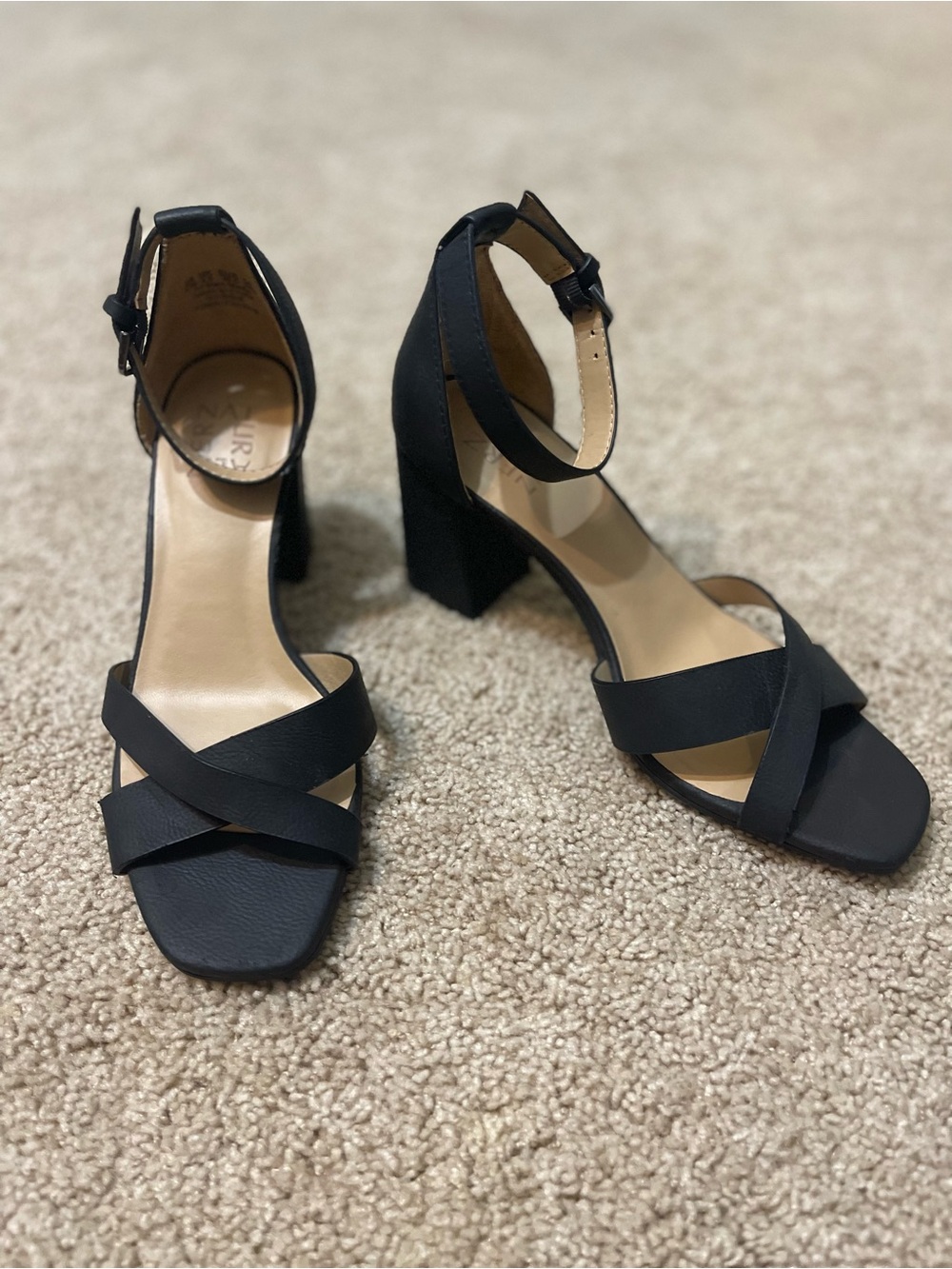 Black Block Heel Ankle-Strap Sandals - Women